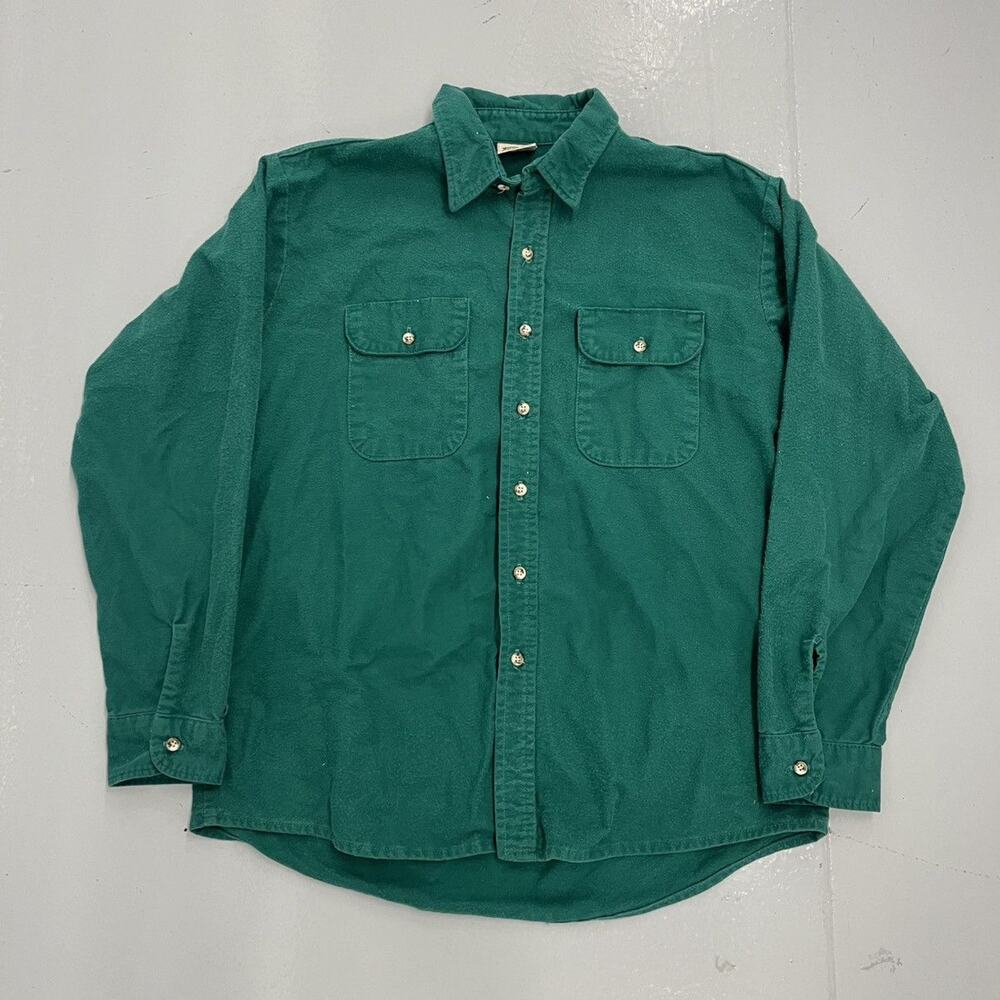 Vintage 90s FiveBrother Green Chamois Cotton Flannel Shirt